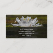 Monogram witte lotusbloem visitekaartje (Achterkant)