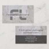 Monogram witte marmer met lichtgrijze marmer visitekaartje (Voorkant / Achterkant)