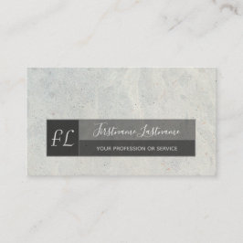 Monogram witte marmer met lichtgrijze marmer visitekaartje