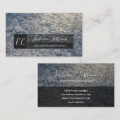 Monogram witte marmer met lichtgrijze marmer visitekaartje (Voorkant / Achterkant)