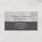 Monogram witte marmer met lichtgrijze marmer visitekaartje (Achterkant)