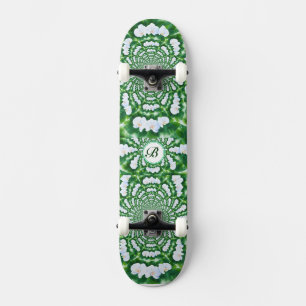 Monogram witte orchid Mandala Persoonlijk Skateboard