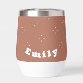 Monogram witte pijl op mocha mousse achtergrond | (Achterkant)