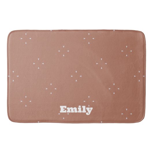 Monogram witte pijl op mocha mousse achtergrond | badmat (Voorkant)