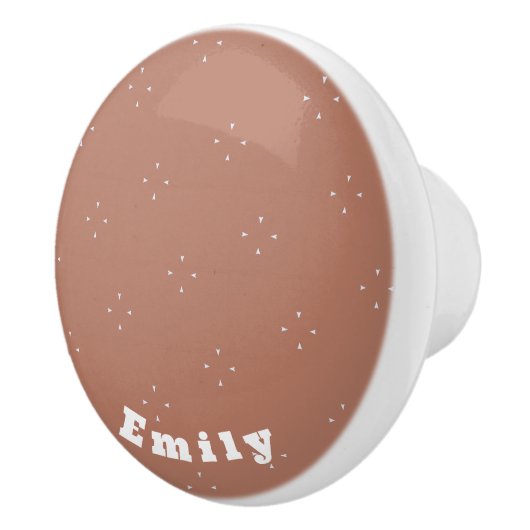 Monogram witte pijl op mocha mousse achtergrond | keramische knop (Rechts)