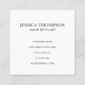 Monogram witte rand rode klvet vierkante visitekaartje (Achterkant)