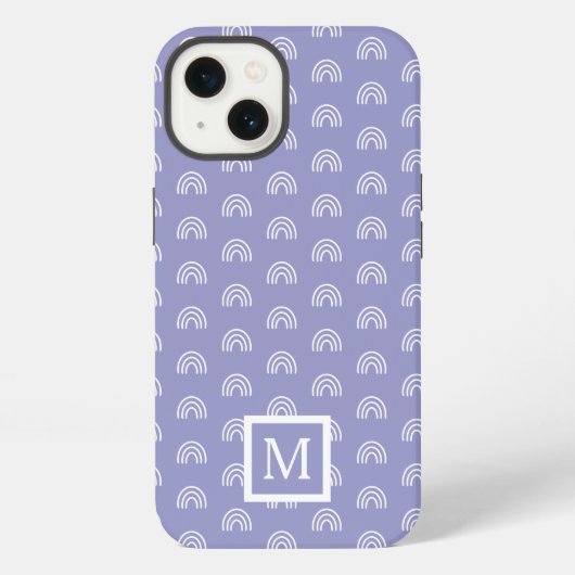 Monogram Witte Regenboog iPhone Hoesje (Achterkant)