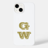 Monogram Witte Retro Gouden Initialen Minimalistis Case-Mate iPhone Case (Achterkant)