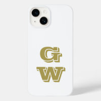 Monogram Witte Retro Gouden Initialen Minimalistis