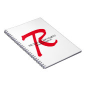 Monogram Witte & Rode Make-up Artiest Notitieboek (Rechterzijde)