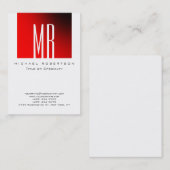 Monogram Witte Rode Streep Chubby Visitekaartje (Voorkant / Achterkant)