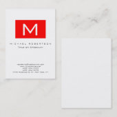 Monogram Witte Rode Streep Chubby Visitekaartje (Voorkant / Achterkant)