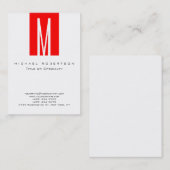 Monogram Witte Rode Streep Chubby Visitekaartje (Voorkant / Achterkant)