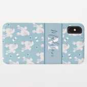 Monogram witte roodjes en roodroze roodroos Case-Mate iPhone case (Achterkant (horizontaal))