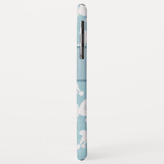 Monogram witte roodjes en roodroze roodroos Case-Mate iPhone case (Achterkant/links)
