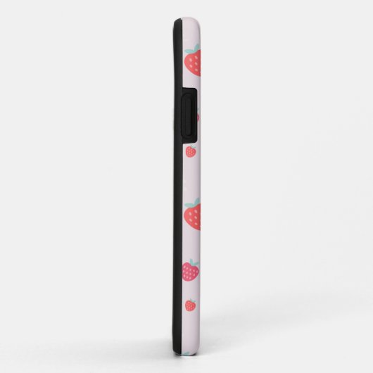 Monogram witte roze rode aardbei Case-Mate iPhone case (Achterkant/rechts)