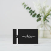 Monogram witte streep visitekaartje (Staand voorkant)