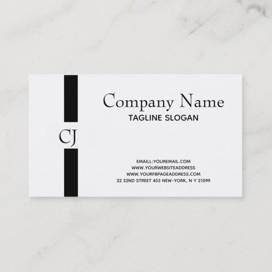 Monogram witte streep visitekaartje (Achterkant)