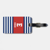 Monogram witte strepes voor de zeemacht bagagelabel (Achterkant horizontaal)