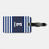 Monogram witte strepes voor de zeemacht bagagelabel (Achterkant horizontaal)