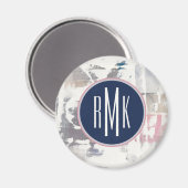 Monogram | Witte uitgewassen Magneet (Voorkant / Achterkant)