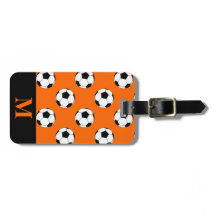 Monogram witte voetbalballen, oranje