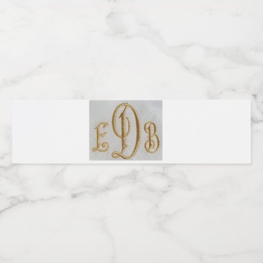 Monogram witte waterflessen voor Diner en Blanc Waterfles Etiket (Enkel label)