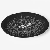 Monogram witte zijde op zwart Bord (Gekanteld)