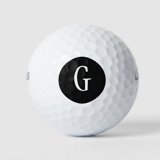 Monogram witte zwarte golfballen (Voorkant)
