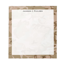 Monogram Woestijn Beige Bruin Groen Camo Camouflag Notitieblok