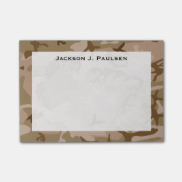 Monogram Woestijn Beige Bruin Groen Camo Camouflag Post-it® Notes