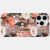 Monogram Woestijn Boho Bloemig Modern Chic Case-Mate iPhone Case (Achterkant (horizontaal))
