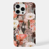 Monogram Woestijn Boho Bloemig Modern Chic iPhone Hoesje (Achterkant)