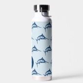 Monogram wolblauw zwaardvis waterfles (Links)