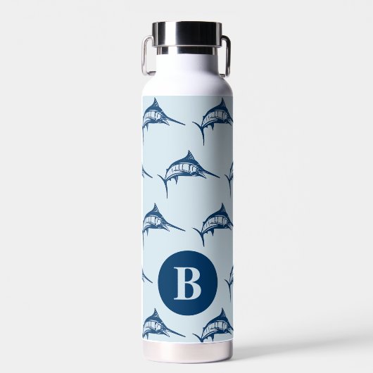 Monogram wolblauw zwaardvis waterfles (Voorkant)