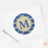 Monogram Wonder Woman Logo Patroon Ronde Sticker (Envelop)