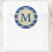 Monogram Wonder Woman Logo Patroon Ronde Sticker (Tas)