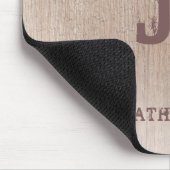 Monogram Wood Kijk Trendy Elegant Sjabloon Muismat (Hoek)