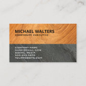 Monogram Wood | Leisteen Visitekaartje (Achterkant)