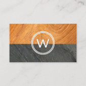 Monogram Wood | Leisteen Visitekaartje (Voorkant)