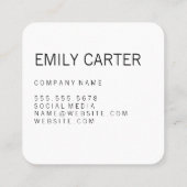 Monogram Wood Vierkante Visitekaartje (Achterkant)