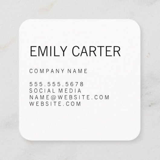 Monogram Wood Vierkante Visitekaartje (Achterkant)