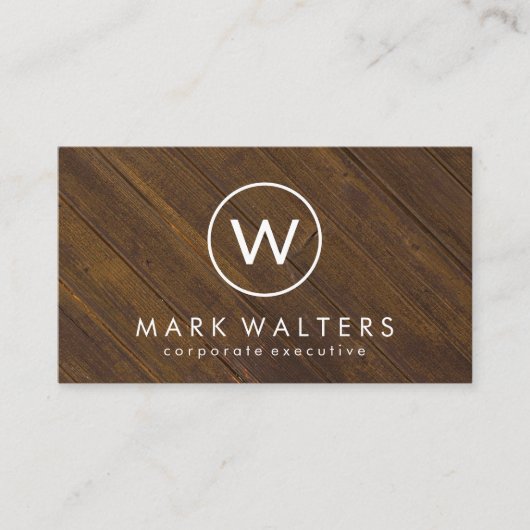 Monogram Wood Visitekaartje (Voorkant)