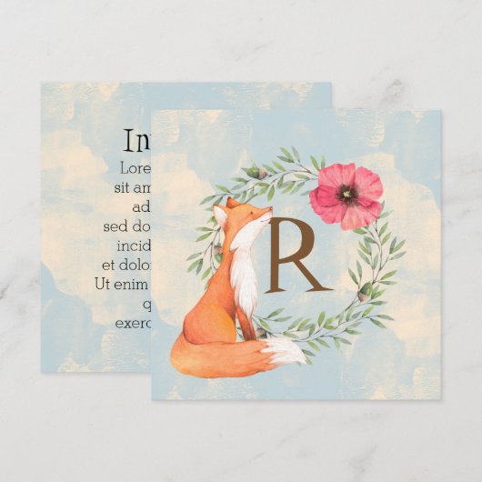MONOGRAM Woodland Fox Kaart (Voorkant / Achterkant)
