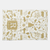 Monogram Woodland Holiday Keuken Handdoek (Horizontaal)