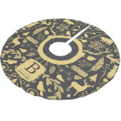 Monogram Woodland Holiday Tree Skirt Kerstboom Rok (Gekanteld)