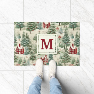 Monogram Woodland rustieke land kerst schattig Deurmat