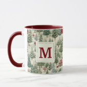 Monogram Woodland rustieke land kerst schattig Mok (Links)