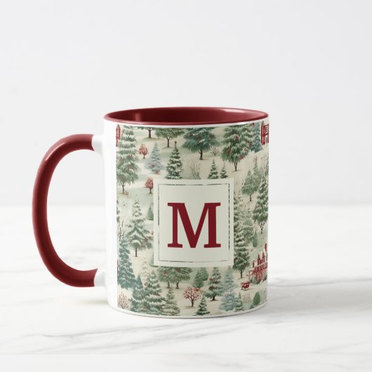 Monogram Woodland rustieke land kerst schattig Mok (Links)