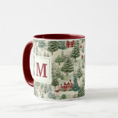 Monogram Woodland rustieke land kerst schattig Mok (Voorkant links)